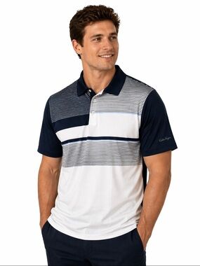 Walter Hagen DSG Polo Shirt Navy Blue White Majors 11 Polo Shirt Performance XXL